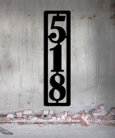 vertical house number modern metal|Amazon.com: Vertical House Number Plaque.